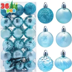 36pcs Baby Blue Christmas Ornaments 1.57in -Christmas Decoration Shop 1.57 Baby Blue Christmas Ball Ornaments 36Pcs 4 600x596 1