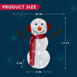 LED Light Up Yard Snowman With Earmuff Yard Light 1.7ft -Christmas Decoration Shop 1.7ft Fabric Snowman Christmas Yard Lights 7 结果 600x600 1