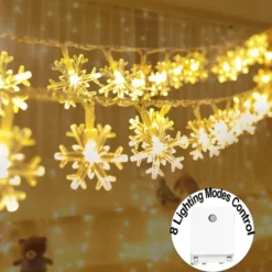 100 LED Snowflake Christmas Lights 35.9ft -Christmas Decoration Shop 100 LED Christmas Snowflake String Lights 2 result result 600x600 1