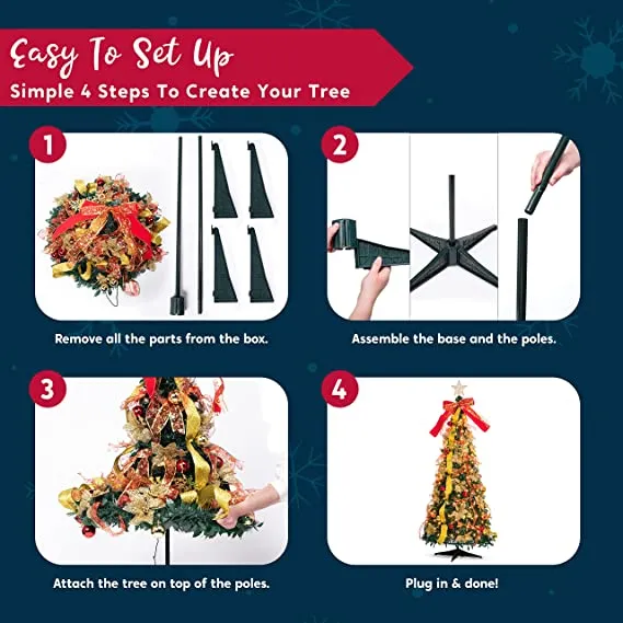 3.33ft 100 Lights Collapsible Christmas Tree Decorated 8 3.33ft 100 Lights Collapsible Christmas Tree Decorated - Image 6