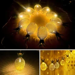 2x10 LED Pineapple Led Fairy String Lights 10ft -Christmas Decoration Shop 10ft 10 LED Pineapple Fairy String Lights 2 Pack 3 result 600x600 1