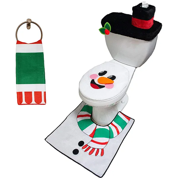 10pcs Santa And Snowman Themes Bathroom Decoration 4 10pcs Santa And Snowman Themes Bathroom Decoration - Image 2
