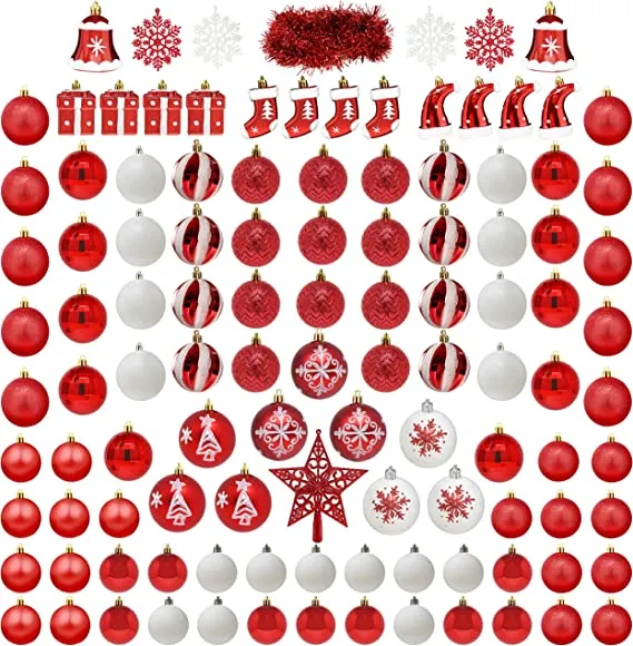 112pcs Red And White Christmas Ball Ornaments 5 112pcs Red And White Christmas Ball Ornaments - Image 3