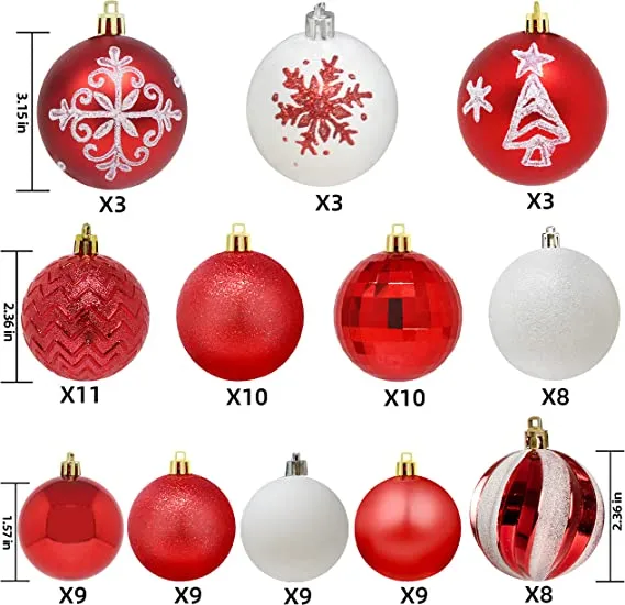 112pcs Red And White Christmas Ball Ornaments 6 112pcs Red And White Christmas Ball Ornaments - Image 4
