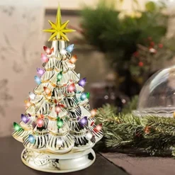 12in Prelit Tabletop Gold Ceramic Christmas Tree -Christmas Decoration Shop 12 Gold Ceramic Christmas Tree 4 result