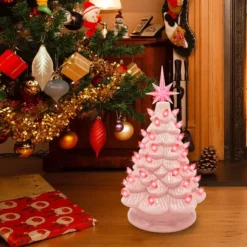Pink Ceramic Tabletop Christmas Tree 12in 10 Pink Ceramic Tabletop Christmas Tree 12in -Christmas Decoration Shop 12 Inches Pink Ceramic Christmas Tree 3 result 600x600 1