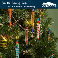 12pcs Glass Icicle Ornaments Christmas Tree Decor 12 12pcs Glass Icicle Ornaments Christmas Tree Decor -Christmas Decoration Shop 12Pcs Foil Golden Boxes 7 600x600 1