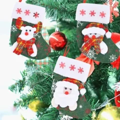 12pcs 3D Mini Christmas Stockings W/ Snowflakes 6in -Christmas Decoration Shop 12Pcs Mini Christmas Stockings Patches 6in 3 600x600 1