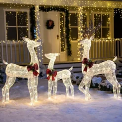 130 LED Warm White Reindeer Yard Decorations -Christmas Decoration Shop 130 LED Warm White Reindeer Yard Decorations 3 600x600 1