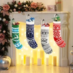 4pcs Multicolor Knit Christmas Stockings 18in -Christmas Decoration Shop 14 Pcs 18 Knit Christmas Stockings Multicolor 4 result 600x600 1