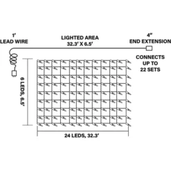 144 LED Warm White Led Christmas Net Lights -Christmas Decoration Shop 144 LED Warm White Christmas Net Lights 1
