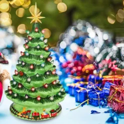 Ceramic Christmas Tree With Train 15in