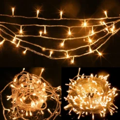 150 LED Warm White Clear Wire String Lights 59.38ft -Christmas Decoration Shop 150 Warm White LED Clear Wire String Lights 3 result 600x600 1