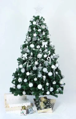 157pcs White And Silver Christmas Tree Ornaments -Christmas Decoration Shop 157Pcs Christmas Ornaments with a Star Tree Topper Silver amp White 4