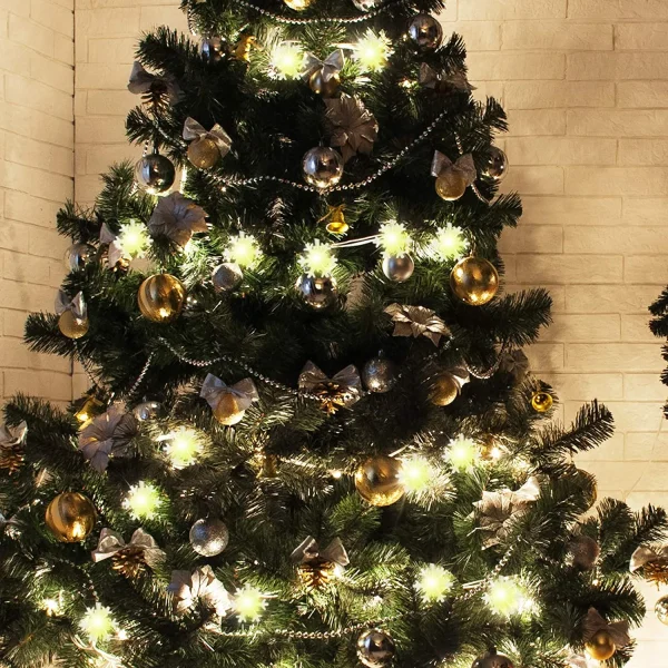 2x40 LED Warm White Led Snowflake String Lights 16ft 7 2x40 LED Warm White Led Snowflake String Lights 16ft - Image 5