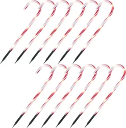 12pcs Red Light Up Candy Cane Pathway Markers 17in 10 12pcs Red Light Up Candy Cane Pathway Markers 17in -Christmas Decoration Shop 17 Christmas Candy Cane Pathway Markers Lights 12 Packs Thick Red 3 result 600x608 1