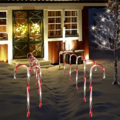 12pcs Green Pathway Markers Candy Cane Light Set 17in -Christmas Decoration Shop 17 Christmas Candy Cane Pathway Markers Set of 12 Thin Green 6 result 600x600 1
