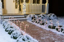 6pcs Christmas Pathway Lights Candy Cane 17in -Christmas Decoration Shop 17 Green Christmas Candy Cane Pathway Markers Lights with Stake Set of 12 3 result 600x400 1