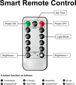 50 LED Clear White String Lights 17.3ft -Christmas Decoration Shop 17.3 FT Christmas Clear White 50 LED Green Wire String Lights with Remote Control 6 result 600x670 1