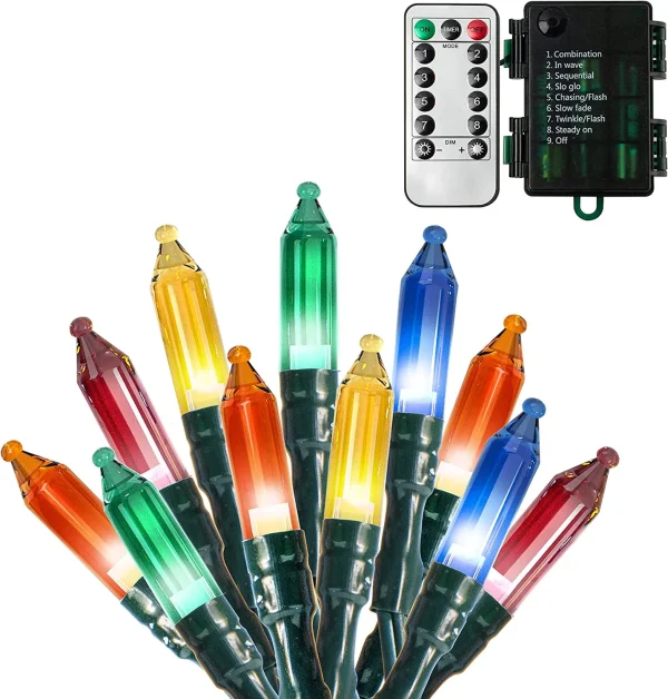 50 LED Multicolor Led Green Wire String Lights 17.3ft 4 50 LED Multicolor Led Green Wire String Lights 17.3ft - Image 2