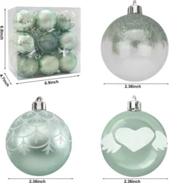 18pcs Shatterproof Teal Christmas Ornaments 2.36in 10 18pcs Shatterproof Teal Christmas Ornaments 2.36in -Christmas Decoration Shop 18 Pcs 6CM Christmas Ornaments with Gradient Teal 3 result 600x648 1