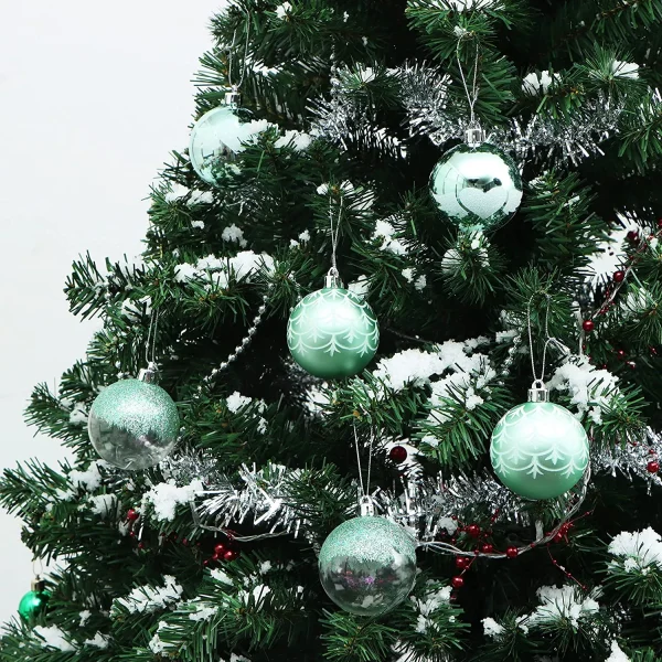 18pcs Shatterproof Teal Christmas Ornaments 2.36in 7 18pcs Shatterproof Teal Christmas Ornaments 2.36in - Image 5