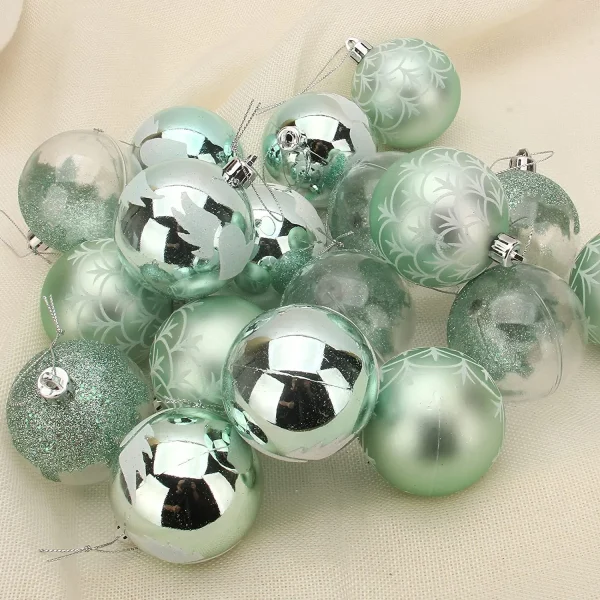 18pcs Shatterproof Teal Christmas Ornaments 2.36in 8 18pcs Shatterproof Teal Christmas Ornaments 2.36in - Image 6