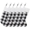 6pcs Plaid Black And White Christmas Knit Stockings 18in -Christmas Decoration Shop 18 White Black Christmas Stockings 6 Pack 1 result 600x600 1