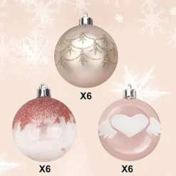18pcs Shatterproof Pink Christmas Ornaments 6cm 11 18pcs Shatterproof Pink Christmas Ornaments 6cm -Christmas Decoration Shop 18Pcs 6CM Christmas Ornaments with Gradient Pink 7 600x600 1