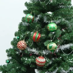 18pcs Red Green & Gold Glitter Ball Ornaments -Christmas Decoration Shop 18Pcs Red Green amp Gold Glitter Ball 3.15in 5 result 1 600x600 1