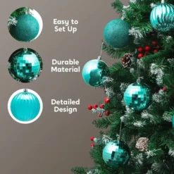 18pcs Blue Christmas Ornaments Balls Decoration 3.15in -Christmas Decoration Shop 18pcs Blue Christmas Ornaments Balls Decoration 3 1 600x600 1