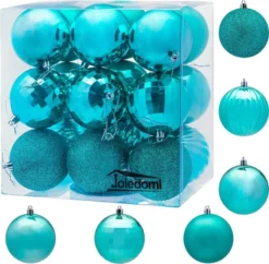 18pcs Blue Christmas Ornaments Balls Decoration 3.15in