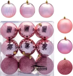 18pcs Rose Gold Christmas Ball Ornaments