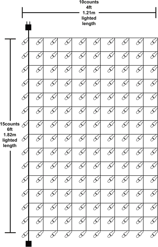 2x150 Net Lights Warm White Decoration 4x6ft 7 2x150 Net Lights Warm White Decoration 4x6ft - Image 5