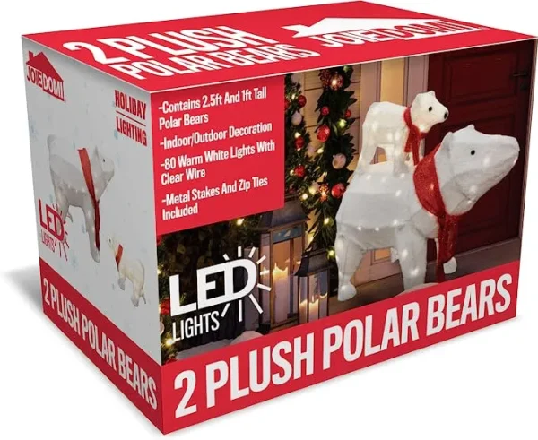 2pcs LED Christmas Polar Bear Plush Yard Lights 7 2pcs LED Christmas Polar Bear Plush Yard Lights - Image 5