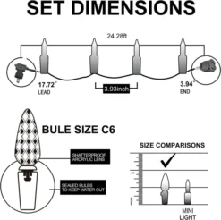 2x70 C6 LED Warm White Led String Lights -Christmas Decoration Shop 2 x 70 LED C6 Christmas String Lights 6 result 600x597 1