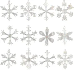 28pcs Glass Snowflake And Icicle Christmas Ornaments -Christmas Decoration Shop 2.4 Glass Iridescent Snowflake and Icicle Ornaments 28 Pcs 4 result 600x566 1