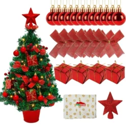Artificial Mini Tabletop Christmas Tree Prelit Set 22in -Christmas Decoration Shop 20 Tabletop Christmas Tree Prelit 6 result 600x600 1