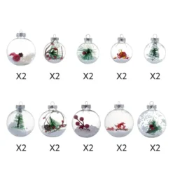 20pcs Clear Christmas Bulb Ornaments -Christmas Decoration Shop 20Pcs Assorted Size Snow Filling Ornaments 3 result 600x600 1