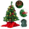 LED Warm White Tabletop Prelit Mini Christmas Tree 22in -Christmas Decoration Shop 22 Prelit Tabletop Christmas Tree with Holy Leaves amp Pine Cones 1 result 600x600 1