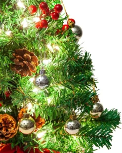 LED Warm White Tabletop Prelit Mini Christmas Tree 22in -Christmas Decoration Shop 22 Prelit Tabletop Christmas Tree with Holy Leaves amp Pine Cones 3 result 600x753 1