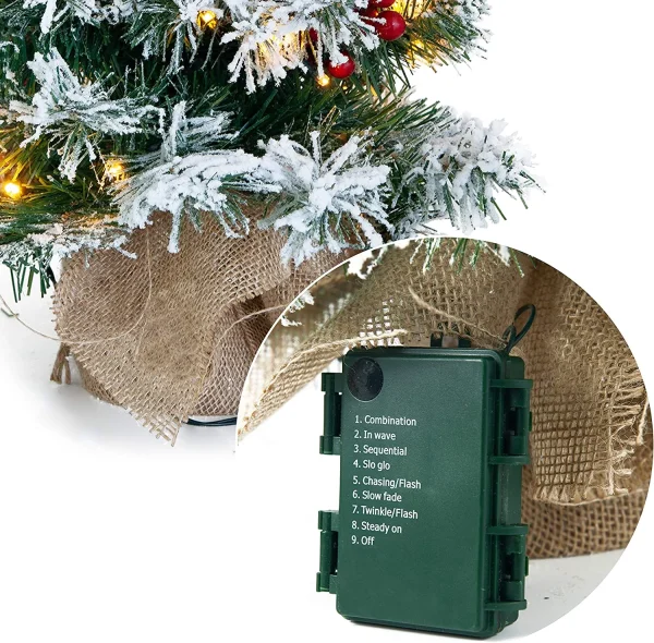 Pre Lit Snow Flocked Christmas Tree Tabletop 20in 8 Pre Lit Snow Flocked Christmas Tree Tabletop 20in - Image 6