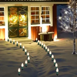 24pcs Christmas Warm White C9 Pathway Marker 30.75ft