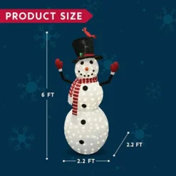 6ft 240 LED Warm White Collapsible Snowman 12 6ft 240 LED Warm White Collapsible Snowman -Christmas Decoration Shop 240 Count LED Warm White Collapsible Snowman 6ft 2 600x600 1