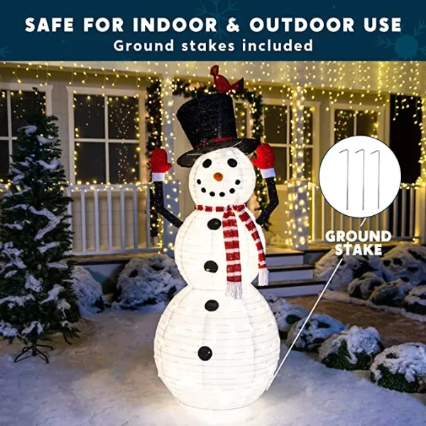 6ft 240 LED Warm White Collapsible Snowman 5 6ft 240 LED Warm White Collapsible Snowman - Image 3