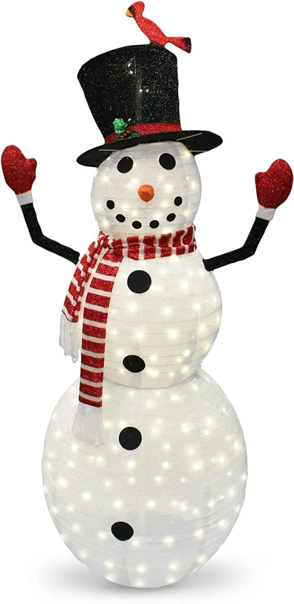 6ft 240 LED Warm White Collapsible Snowman 6 6ft 240 LED Warm White Collapsible Snowman - Image 4