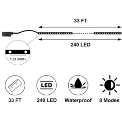 240 LED Warm White Led Rope Lights Strip Lights 33ft 11 240 LED Warm White Led Rope Lights Strip Lights 33ft -Christmas Decoration Shop 240 LED Rope Lights Warm White Strip Lights 33ft