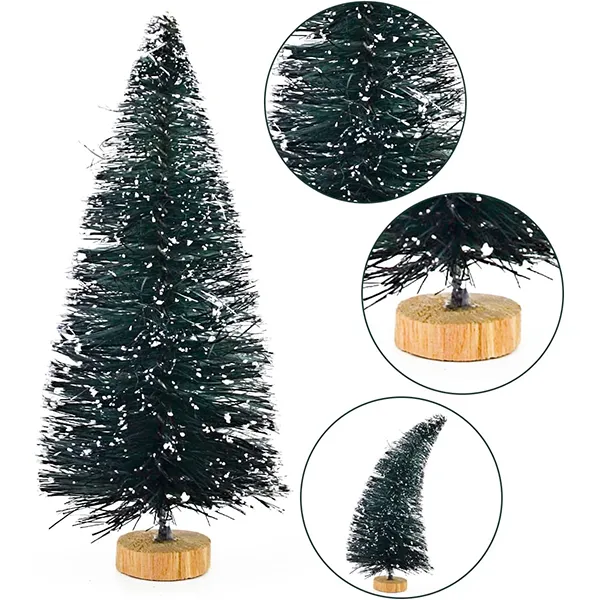 24pcs Mini Snow Frosted Artificial Christmas Trees 4 24pcs Mini Snow Frosted Artificial Christmas Trees - Image 2