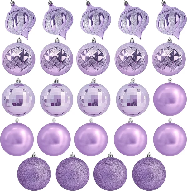 24pcs Lavender Christmas Ball Ornaments 3.15in 3 24pcs Lavender Christmas Ball Ornaments 3.15in