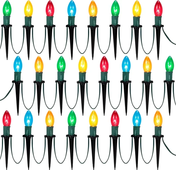 24pcs Multicolor Christmas Pathway Marker String Lights 4 24pcs Multicolor Christmas Pathway Marker String Lights - Image 2